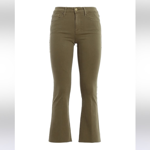 FRAME Le Crop Mini Boot Jeans – Size 26 – Washed Olive - Picture 1 of 9